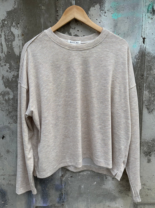Wishlist - Taupe/Cream Soft Long Sleeve Top
