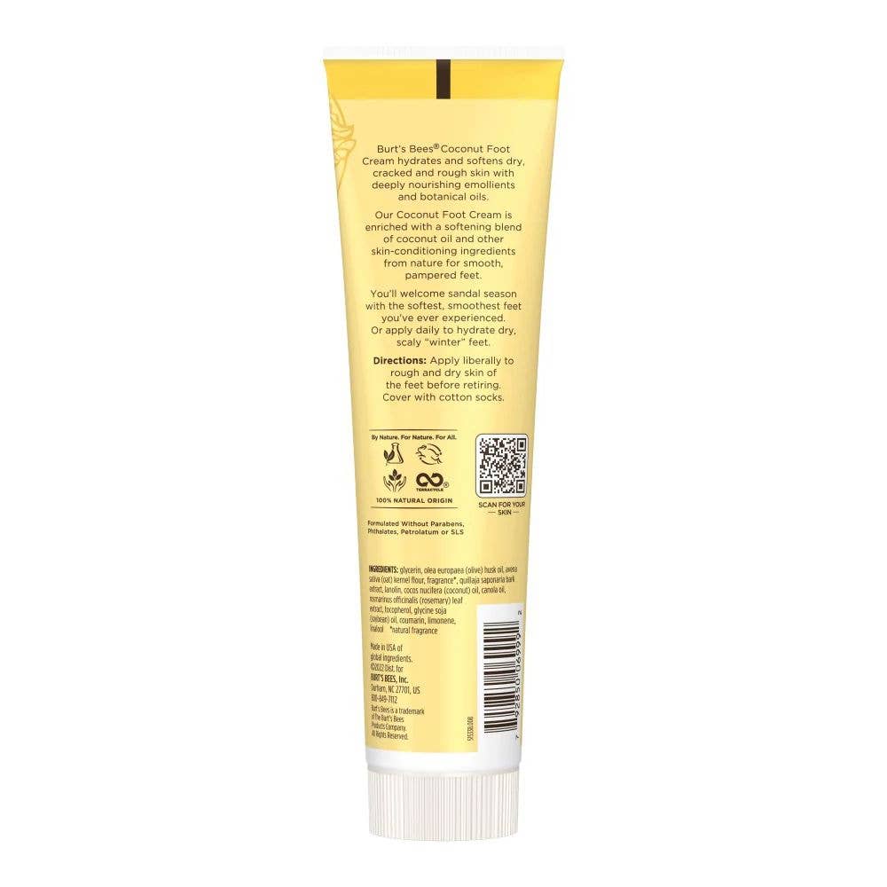 Burt's Bees - Softening Coconut Foot Cream With Coconut Oil + Soap Bark