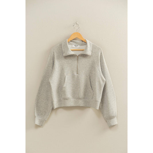 HYFVE - Scuba Half Zip-Up High Neck Collar Sweatshirt