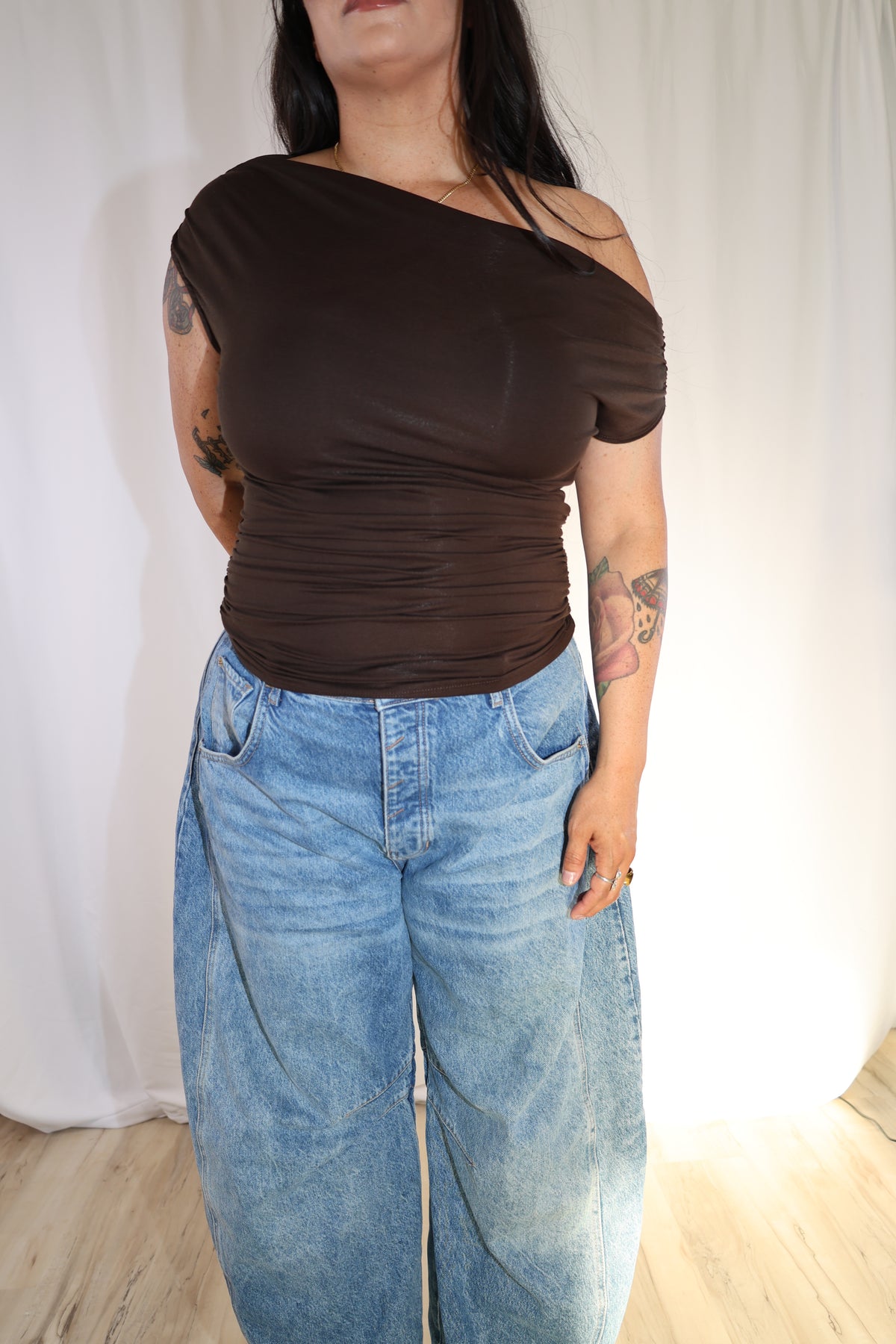 The Cerena off the shoulder fitted top