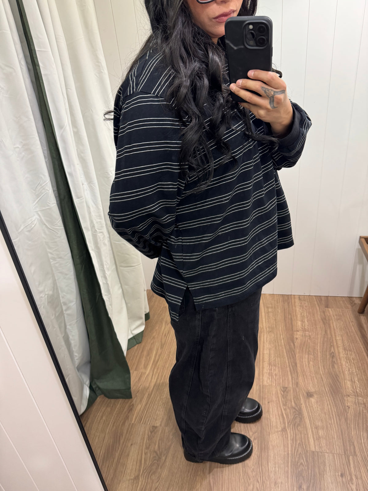 Blacks My Favorite Color stripe oversized long sleeve