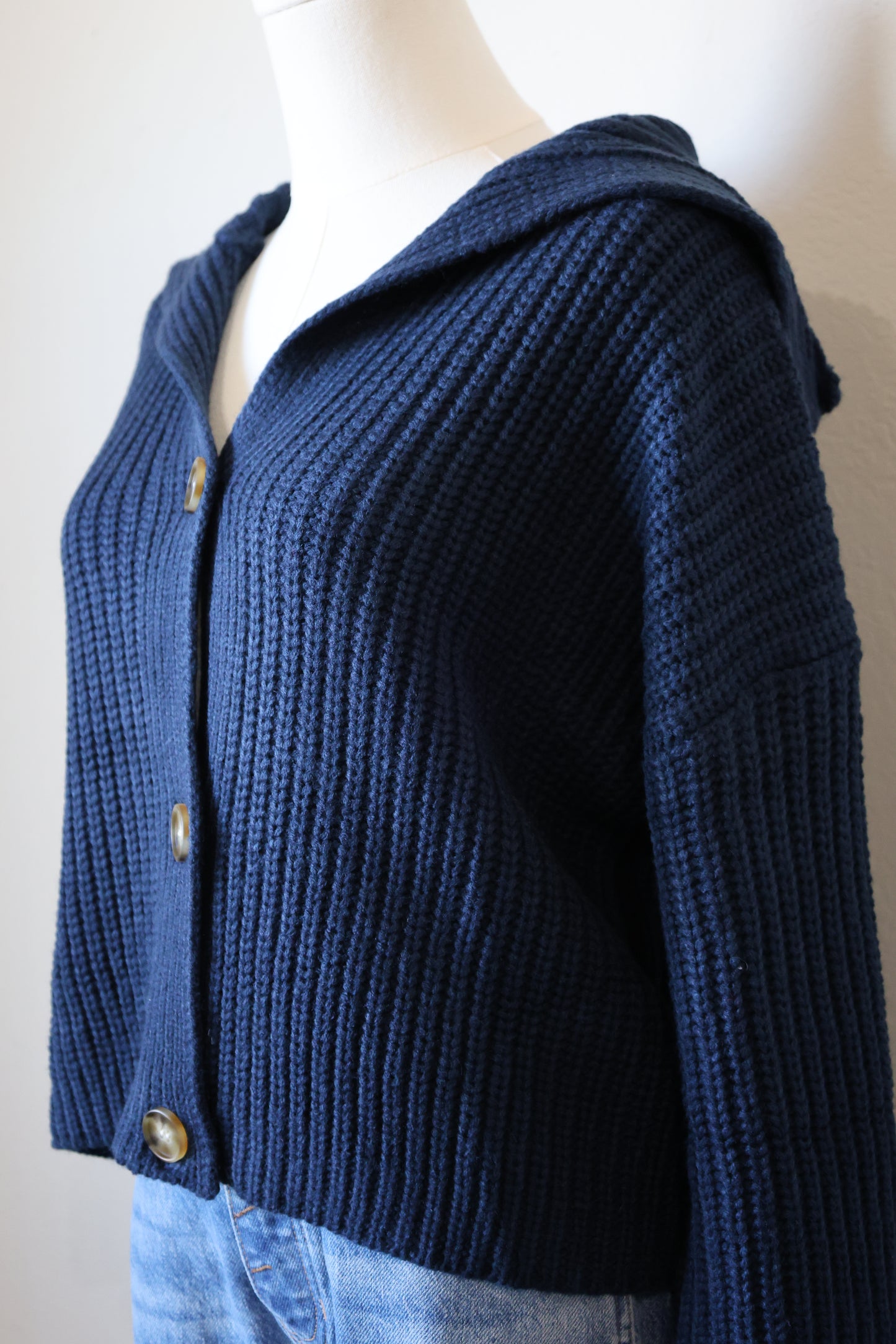 Buttermelon Navy pullover button front cardigan