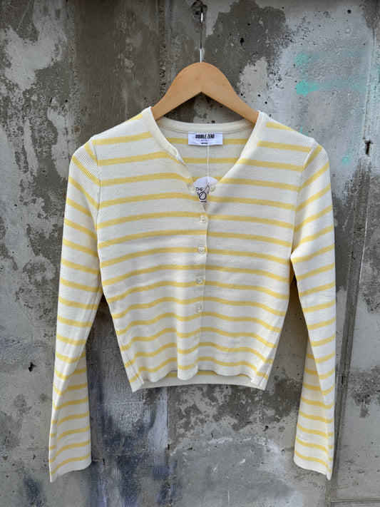 Double Zero - Striped Button-Up Cardigan
