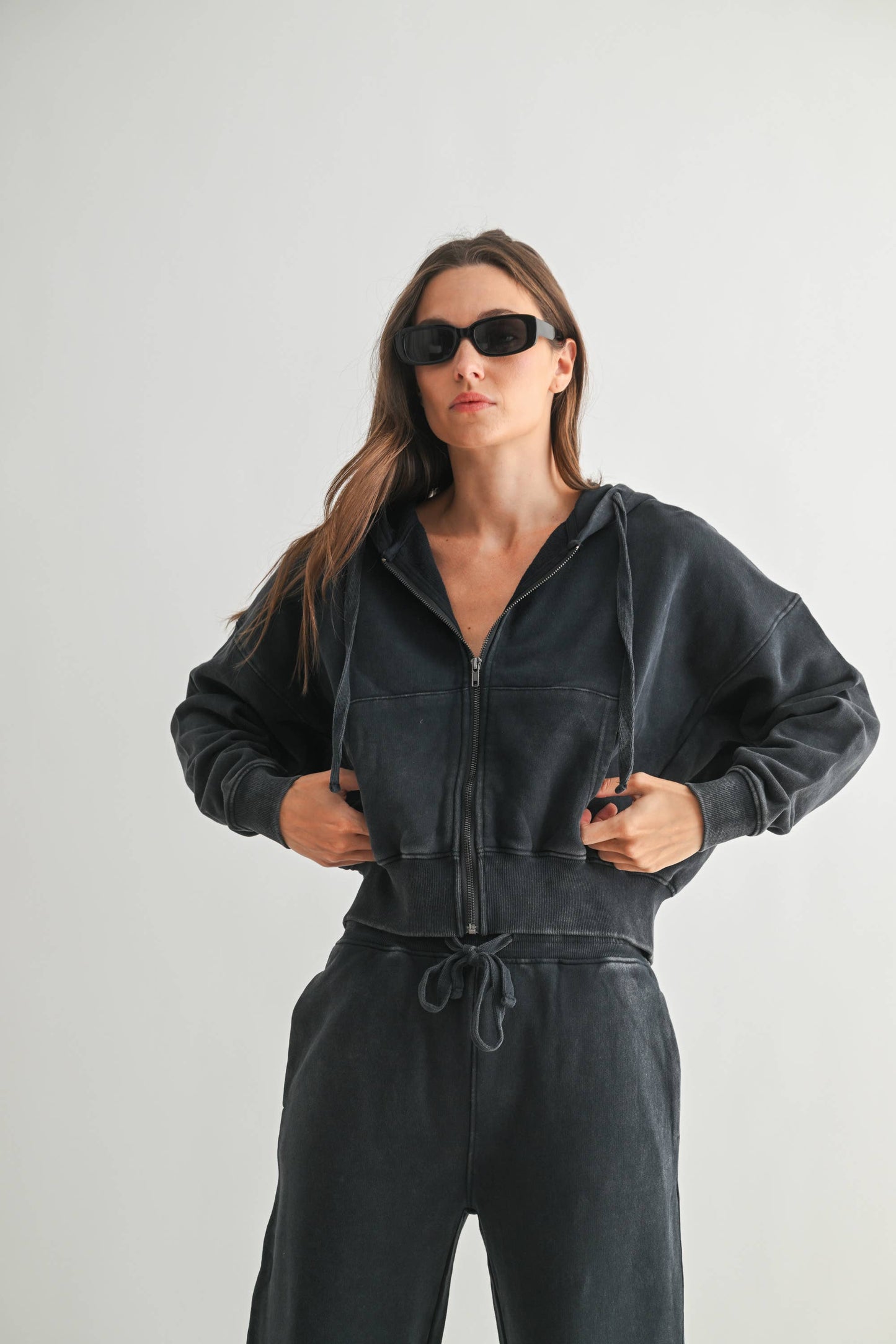 Mono B - Urban Ease Mineral Wash Hoodie Jacket