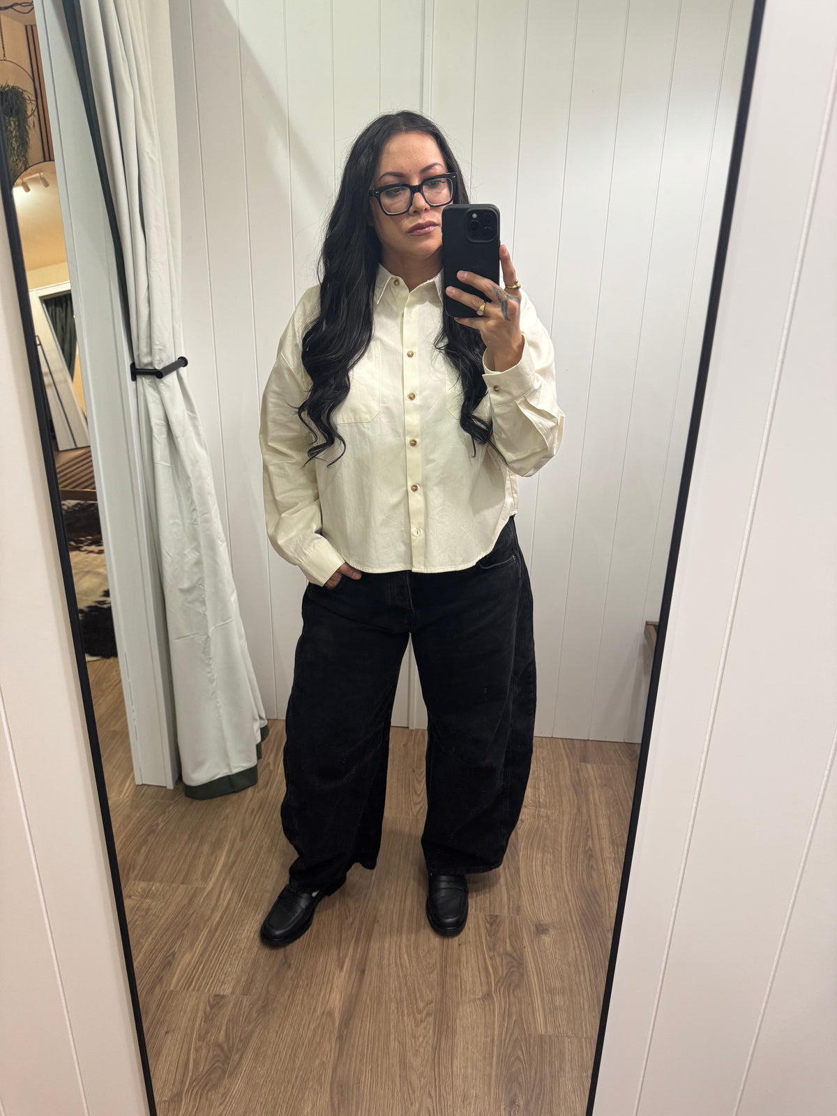 I’ll Find A Way oversized button front shirt long