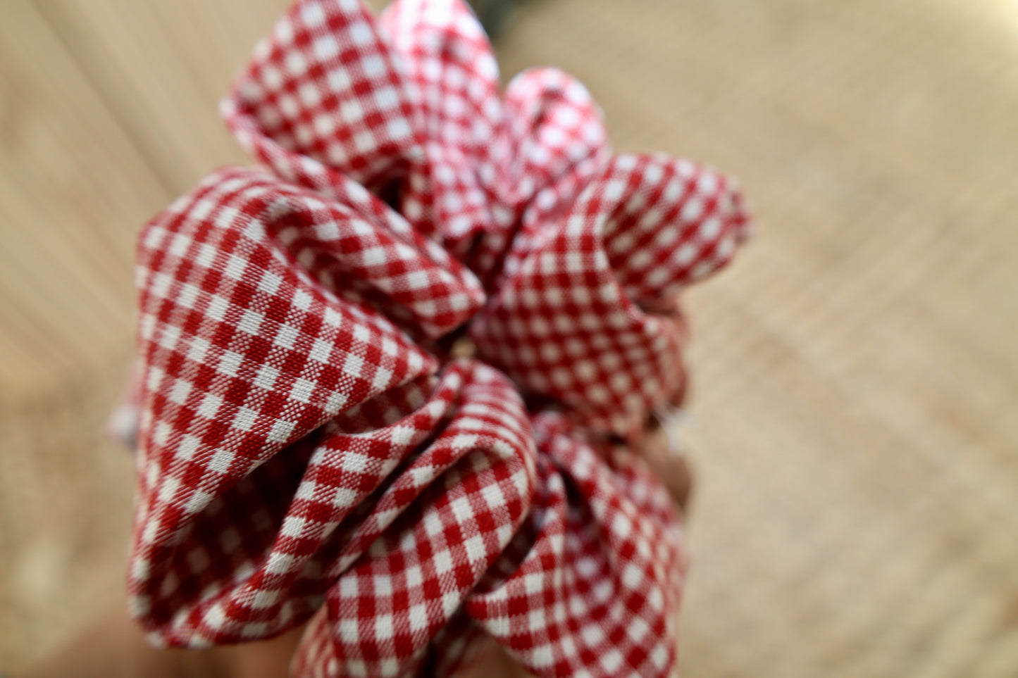 Adorro - Red Gingham Scrunchies (Set of 2)