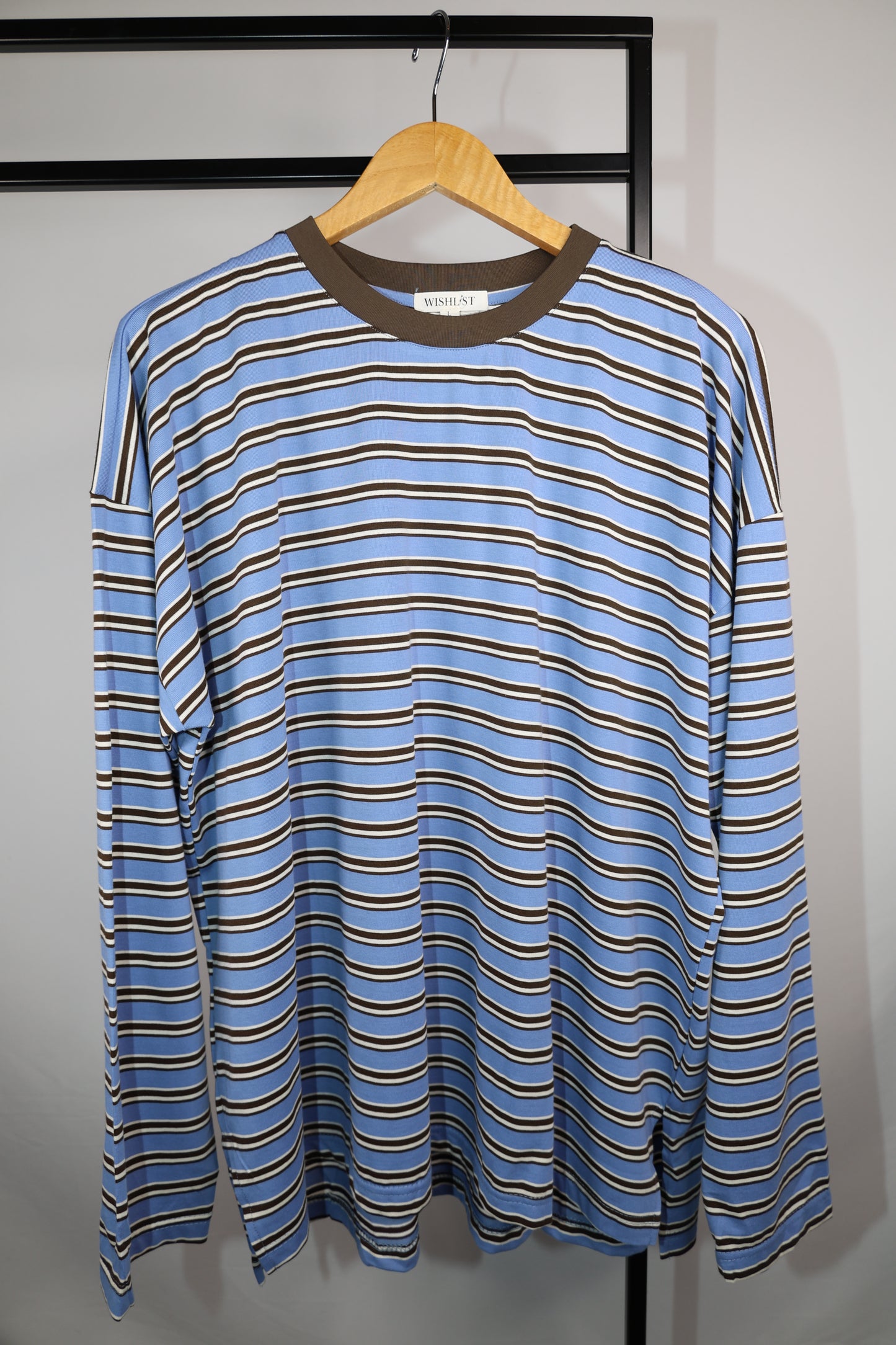 Turn It Up stripe long sleeve crewneck top