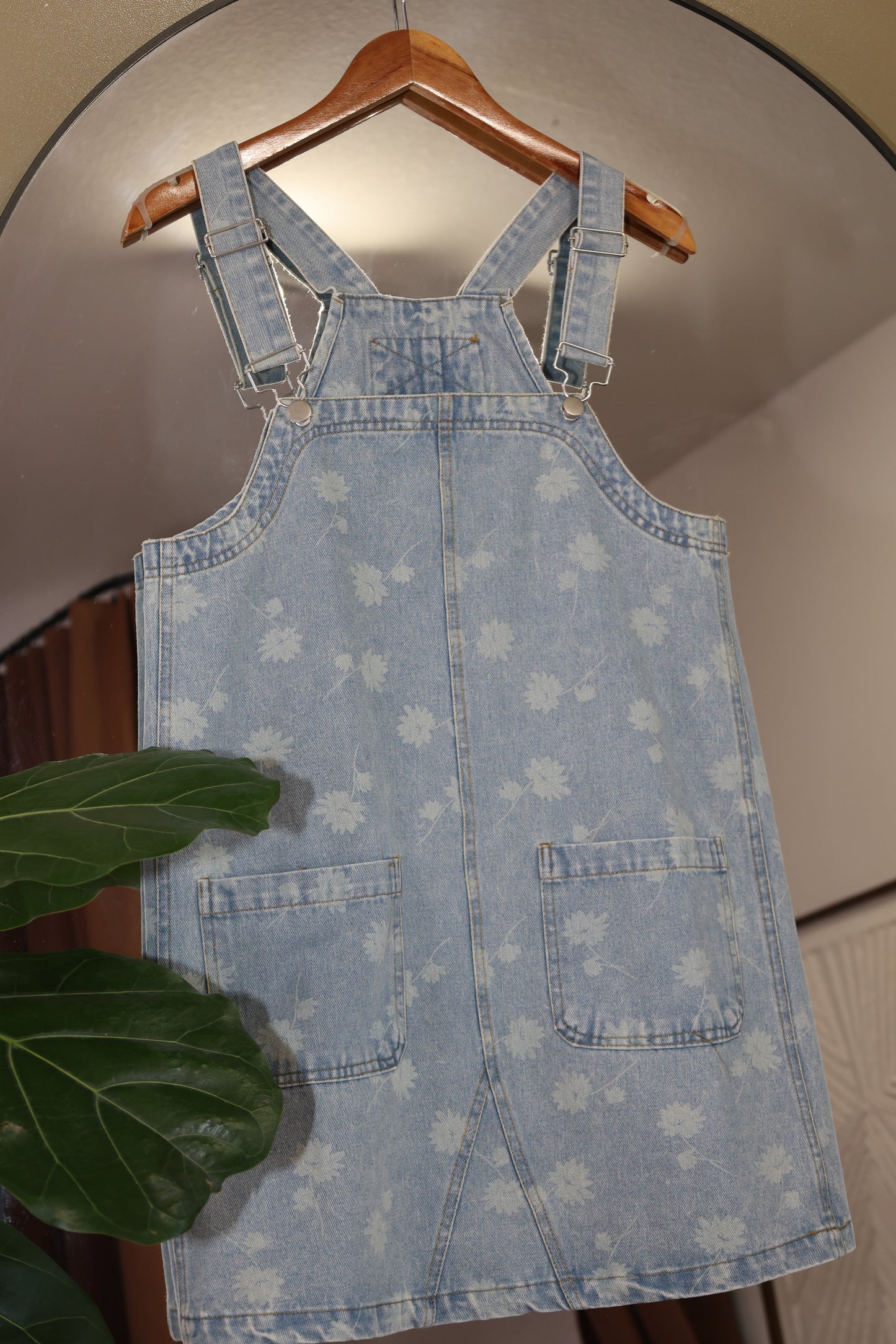 Dandelion Washed Denim Overall Mini Dress Dandelion Washed Denim Overall Mini Dress