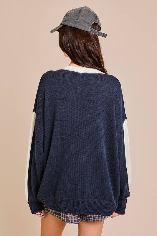 LE LIS - ROUND NECK SWEATER 89 GRAPHIC TOP