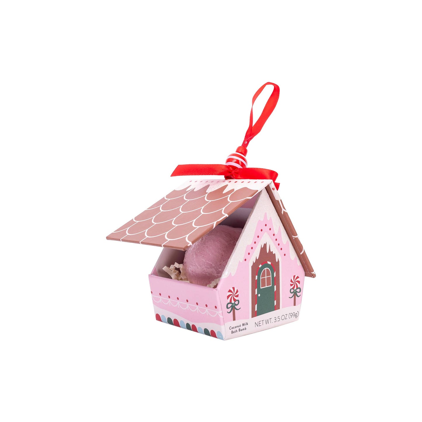 Cait + Co - Bath Bomb Christmas Ornament House - Pink
