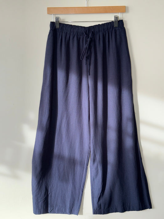 Mustard Seed - Deep Blue Wide Leg Pants w/ Drawstring