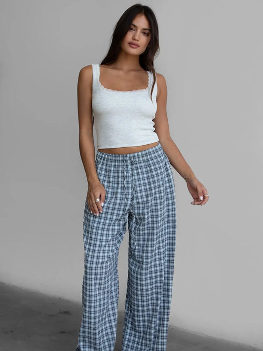 TICTOC Dillon plaid drawstring pant