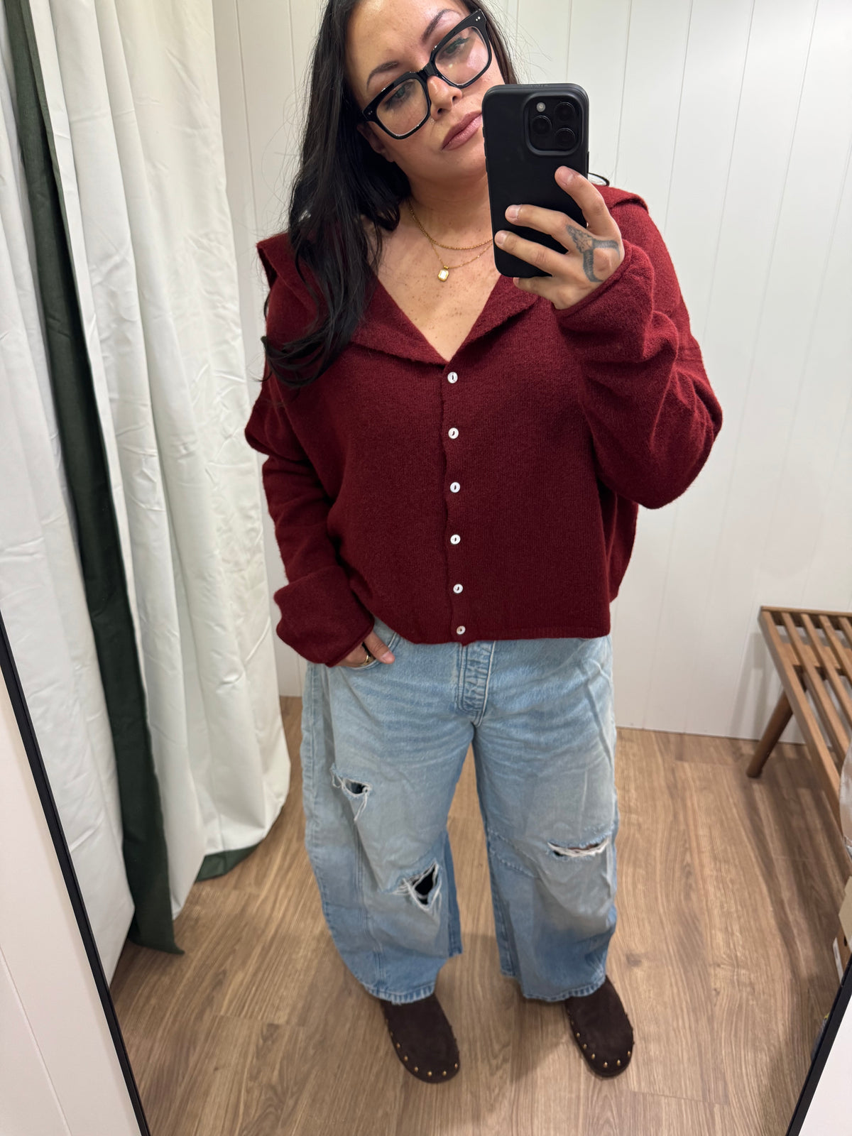 Let's Go Wolves sailor collar piper cardigan