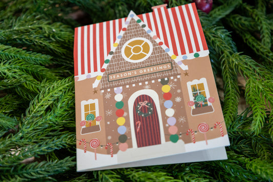 Ginger P. Designs - Gingerbread House die-cut Greeting Card
