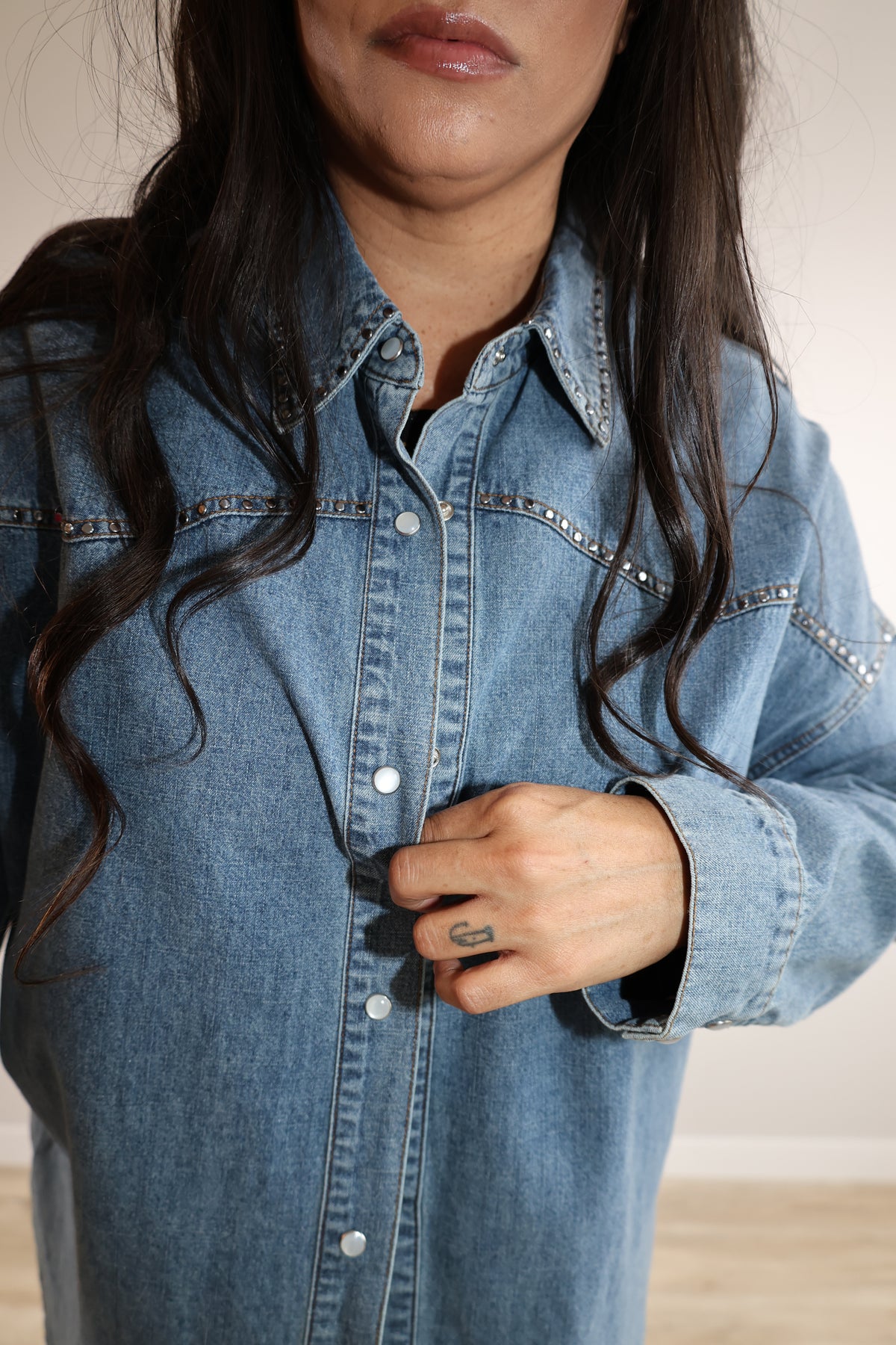 Cross My Heart denim long sleeve shirt
