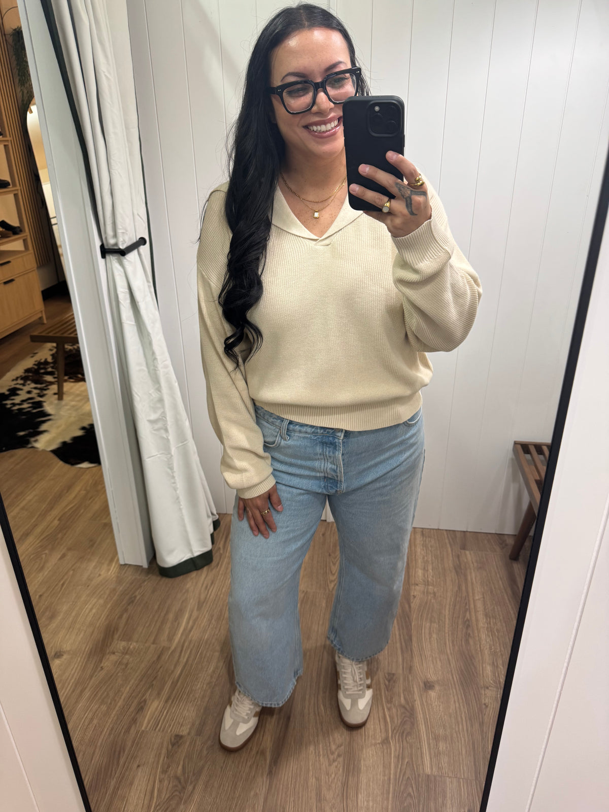 Say What You Mean sailor collar knit sweater