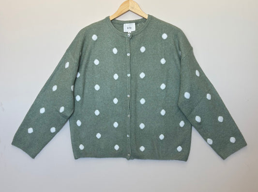 Le Lis - Soft Crewneck Polka Dot Cardigan