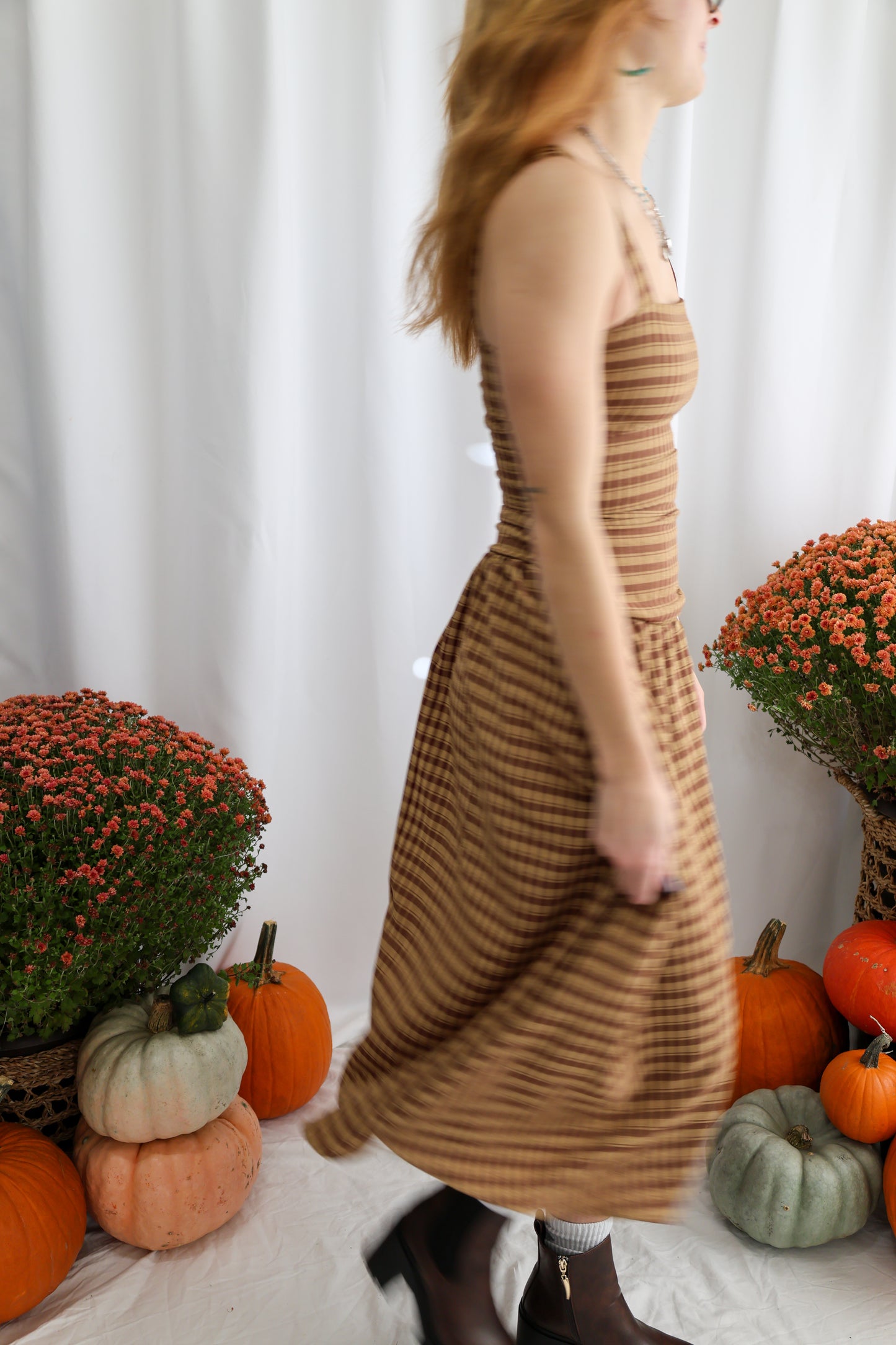 Le Lis Sleeveless square Neck Dropped Waist Plaid dress