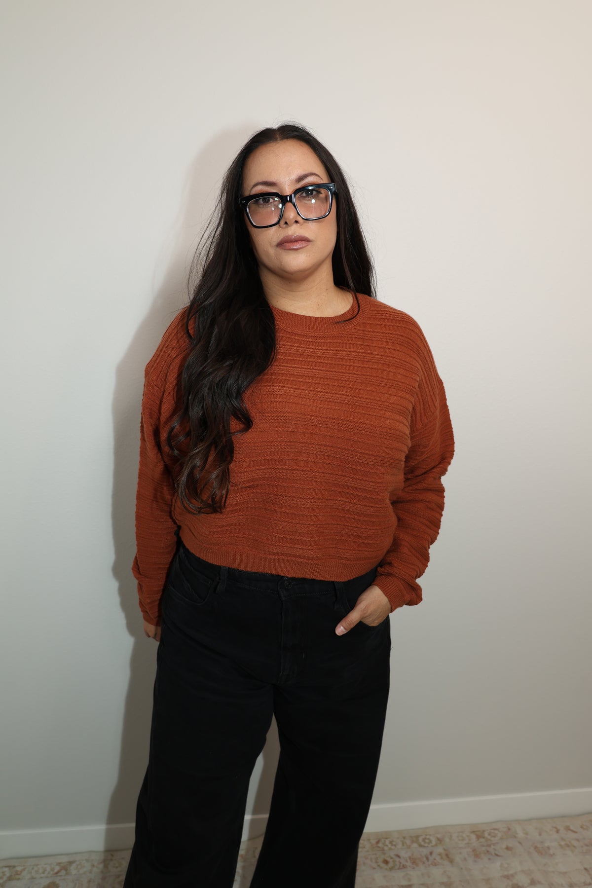 Cinnamon Toast soft ribbed crop sweater