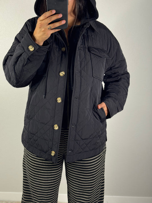 Bundle Up Buttercup quilted twofer coat