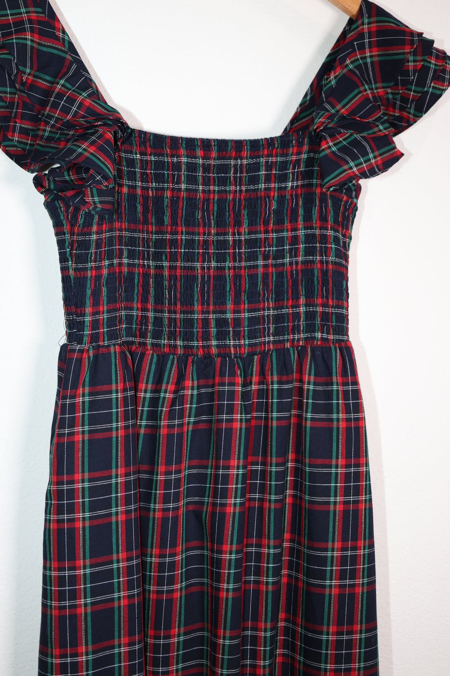 Sugarlips - Chapman Plaid Girona Smocked Ruffle Midi Dress