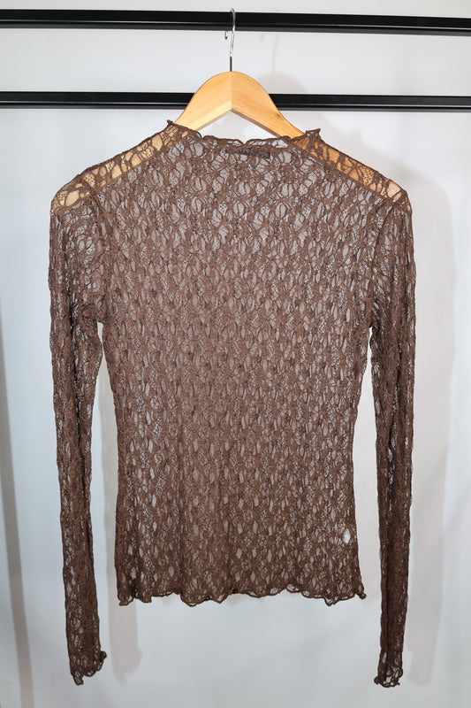 Hyfve - Chocolate Lace Mockneck Shirt