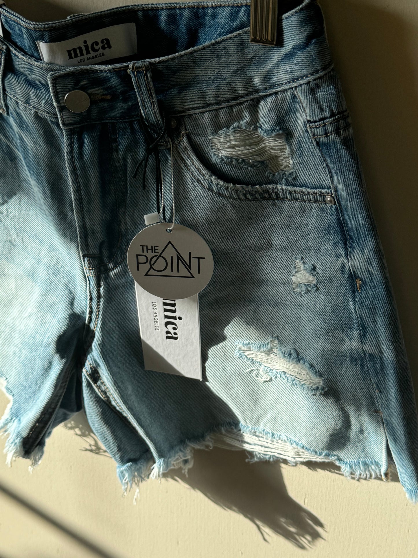 Mica Denim - Denim Boyfriend Midi Shorts