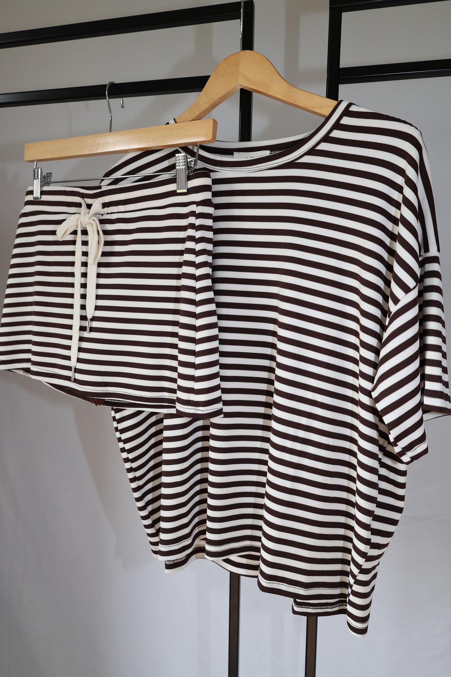 Le Lis - Brown/White Stripe Oversized Tee