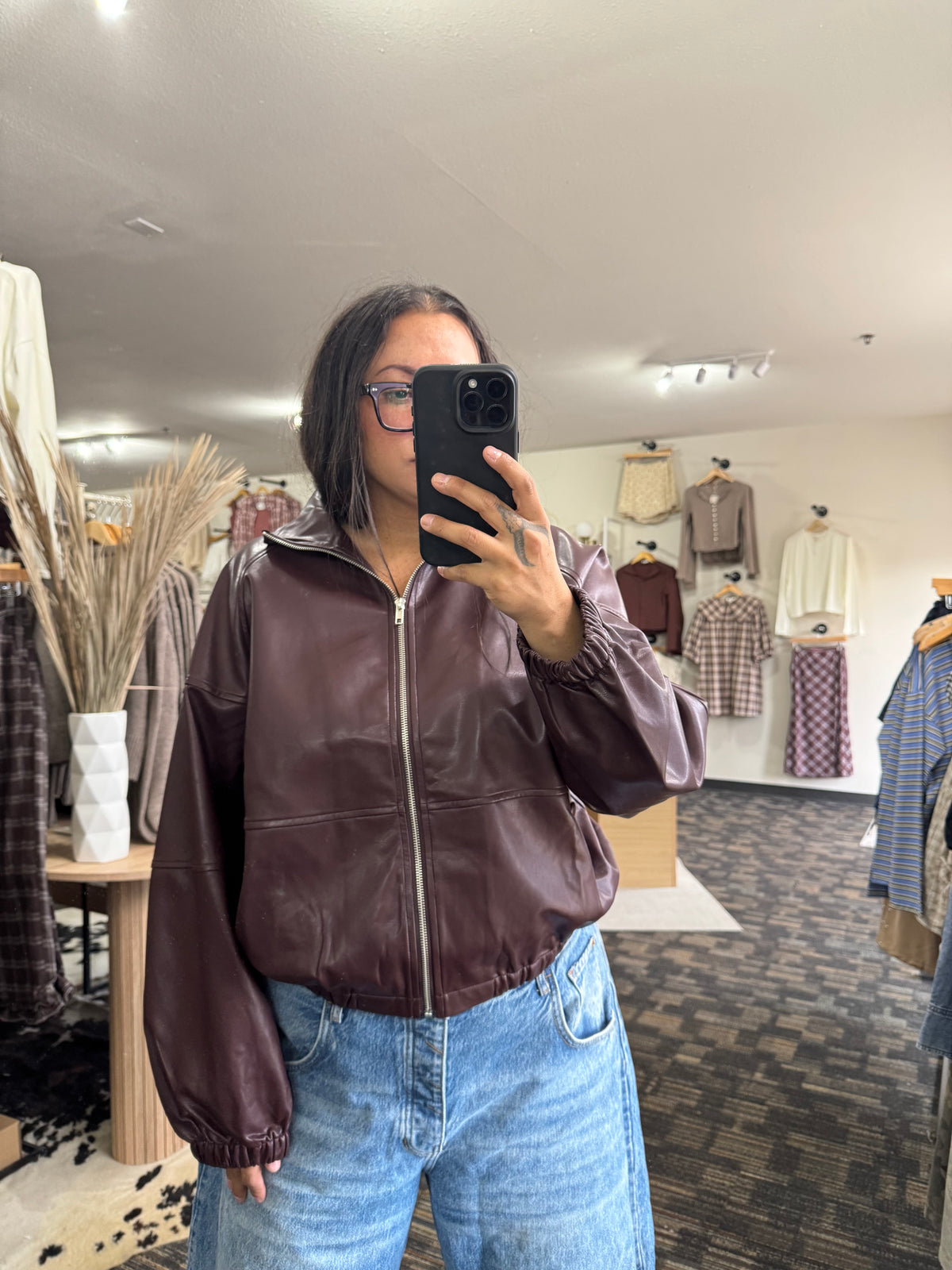 Livin It Up faux leather jacket