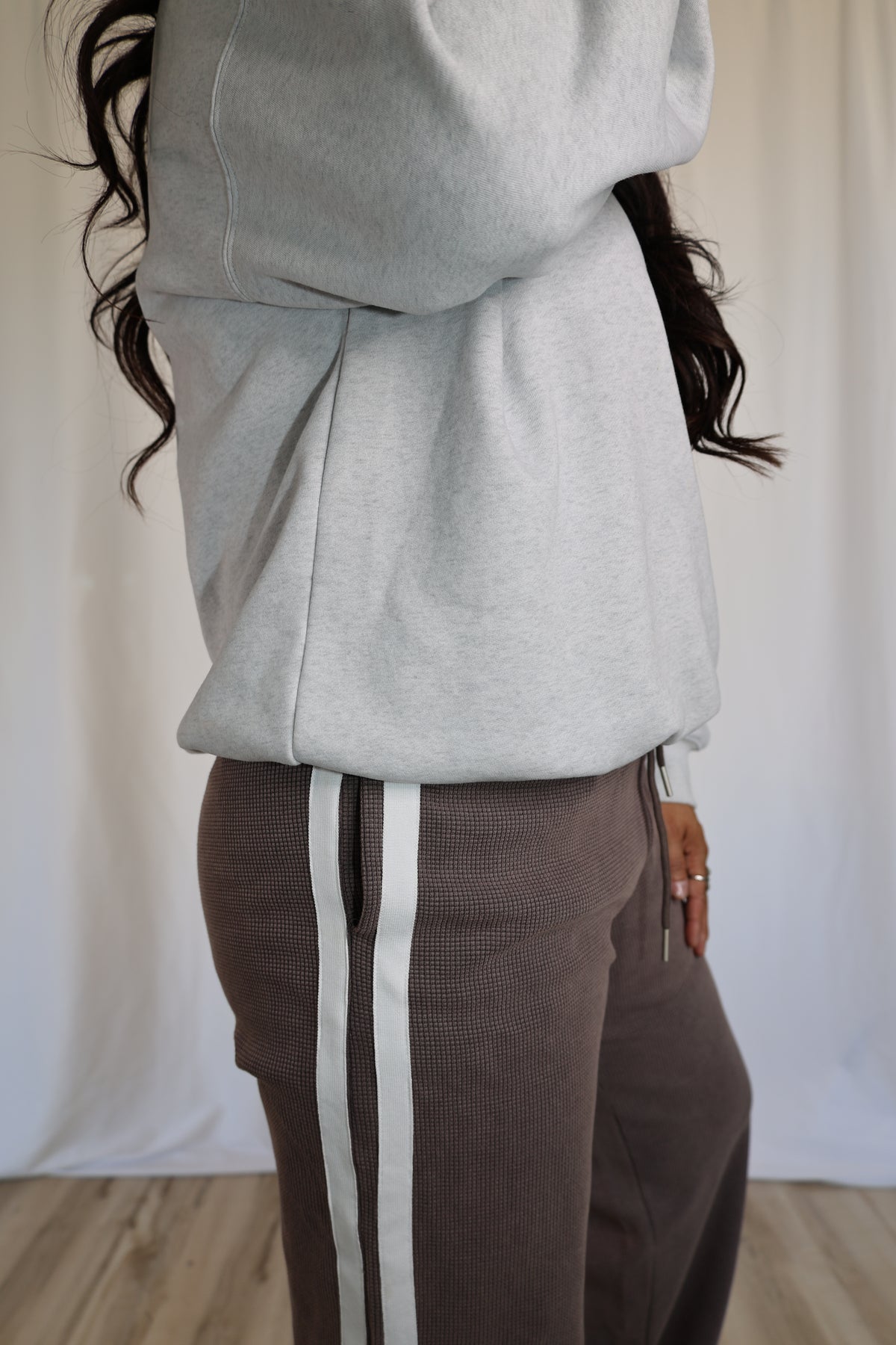 Almost Payday mid rise thermal stripe pants