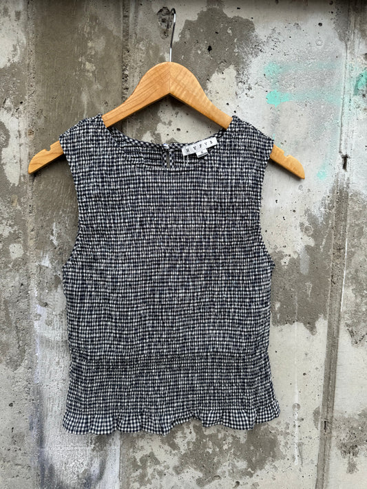 Hyfve - Navy Smocked Gingham Tank 100% cotton