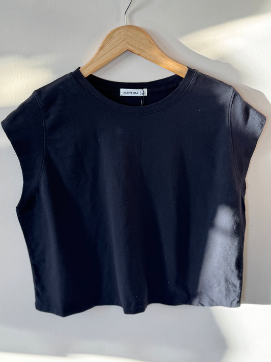 Active USA - Thick Black Muscle Tee