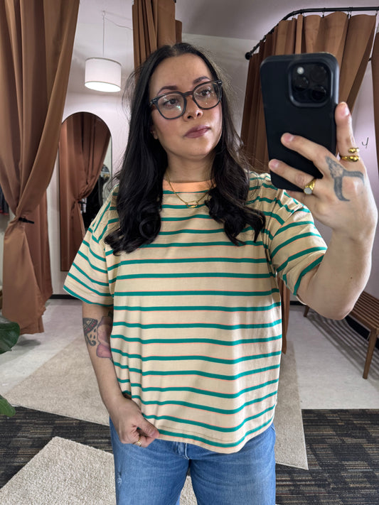 Wishlist Apparel - STRIPED BOXY KNIT TEE