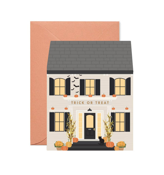 Ginger P. Designs - Halloween House die-cut folded Greeting Card