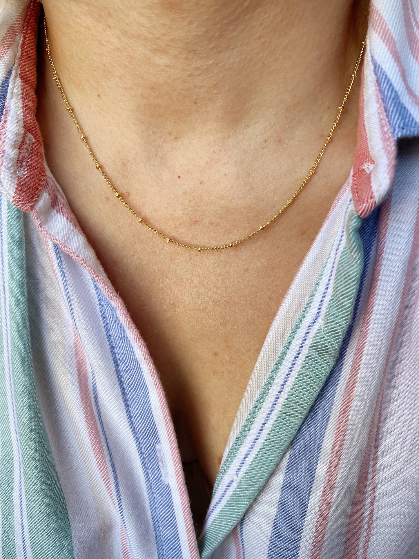GoldFi - 18k Gold Filled 1mm Satellite Chain 18"