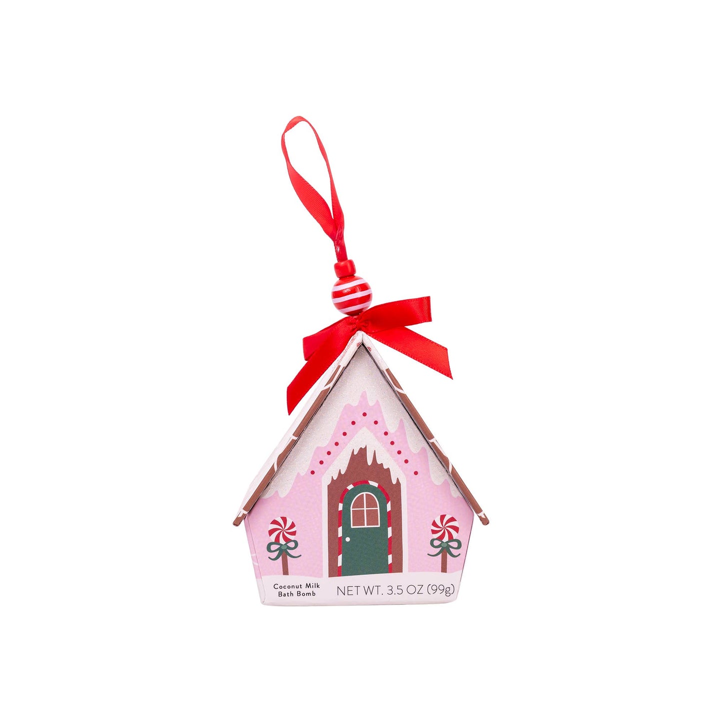 Cait + Co - Bath Bomb Christmas Ornament House - Pink