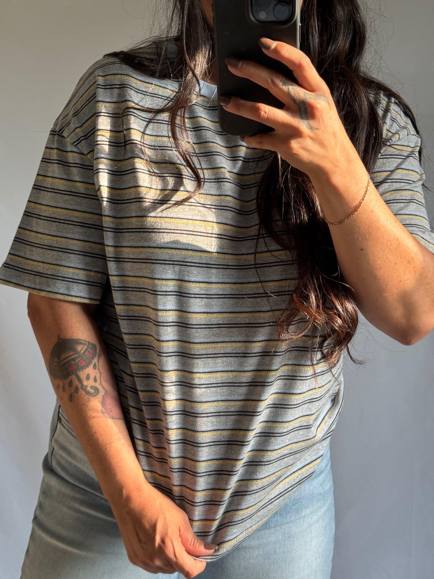 Nice To See You Again Oversized short sleeve stripe tee shirt
