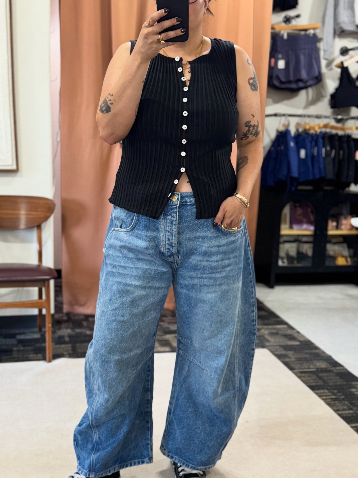 Free People Good Luck mid rise barrel jeans