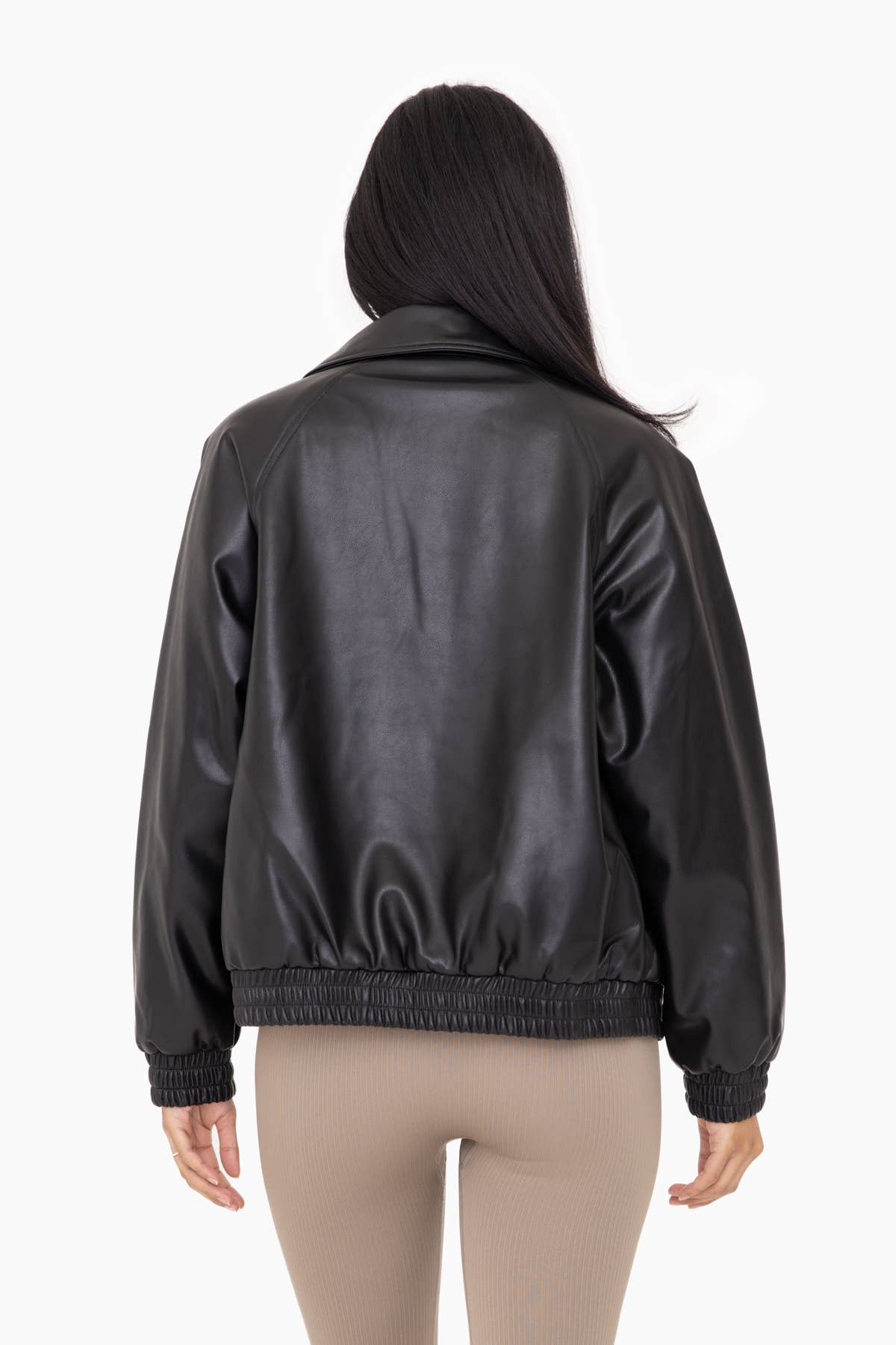 Mono B - Vegan Leather Bomber Jacket