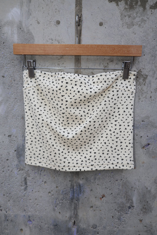 Buttermelon - Cream & Black Floral Tube Top