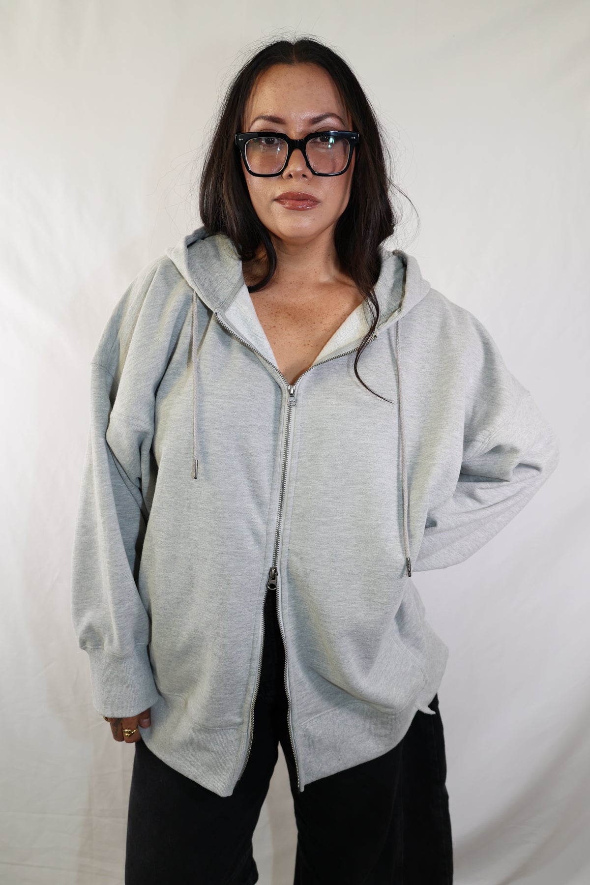 Let's Wander oversized zip up hoodie