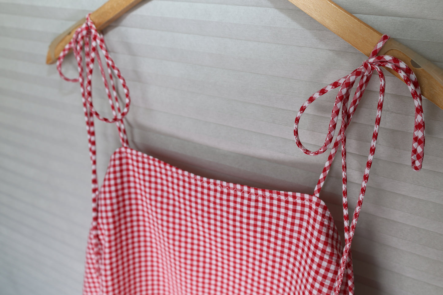 Things Between - Red Gingham Bubble Hem Dress w/ Pockets