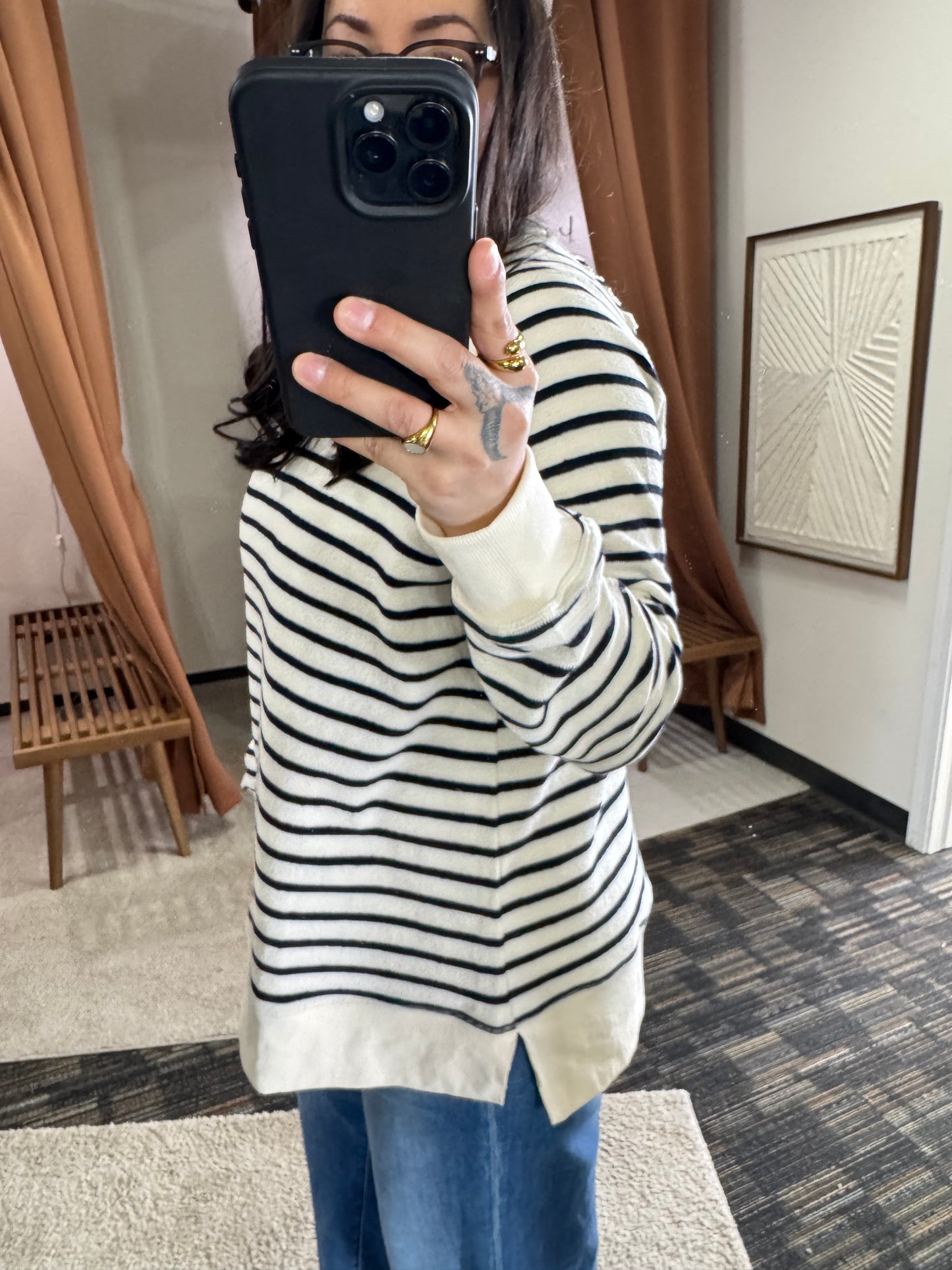 Wishlist Apparel - OVERSIZED STRIPED KNIT TOP