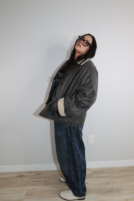 City Lights contrast collar utility jacket