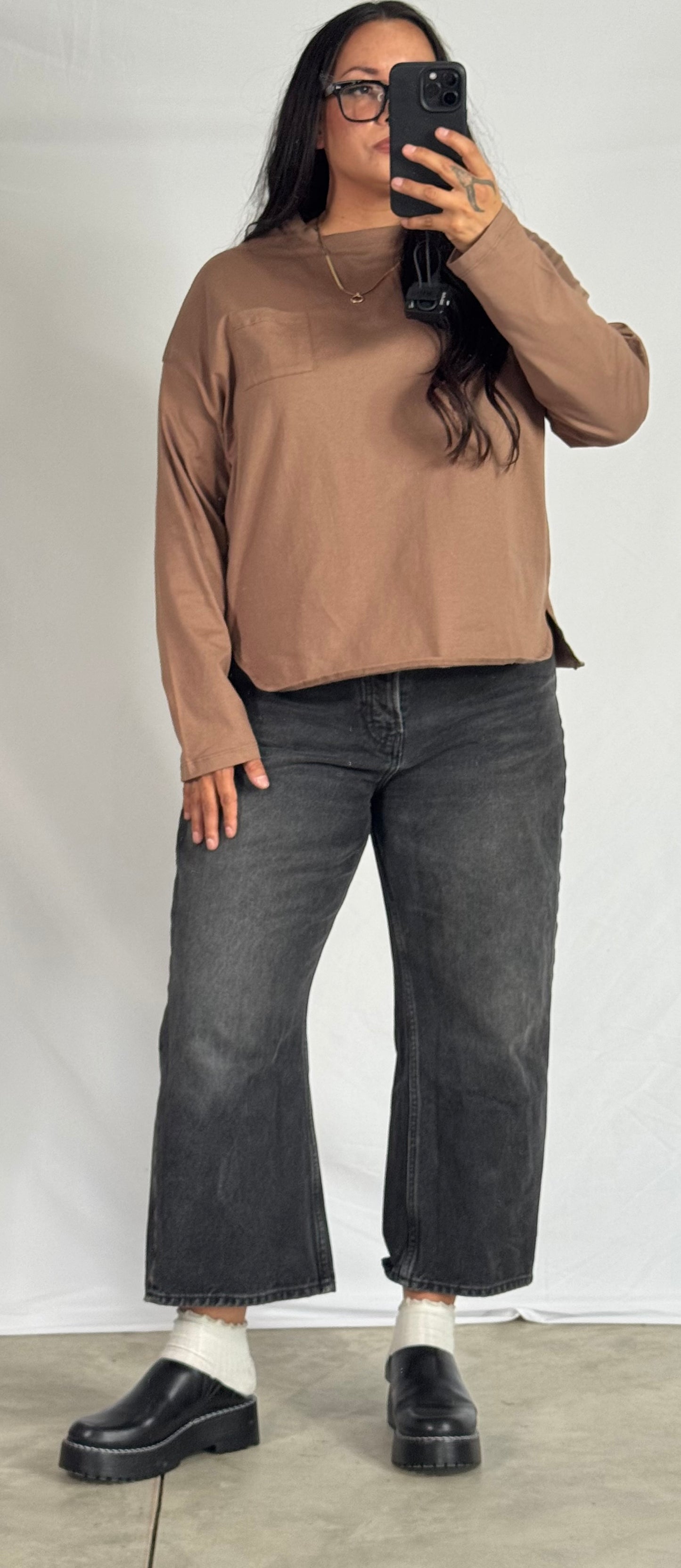 That's Facts oversized boxy long sleeve tee