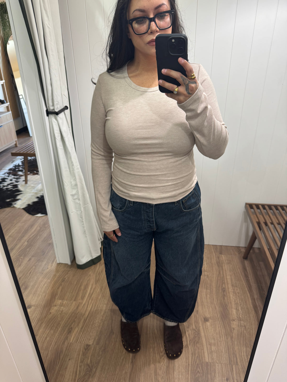 Can I Come With fitted long sleeve top