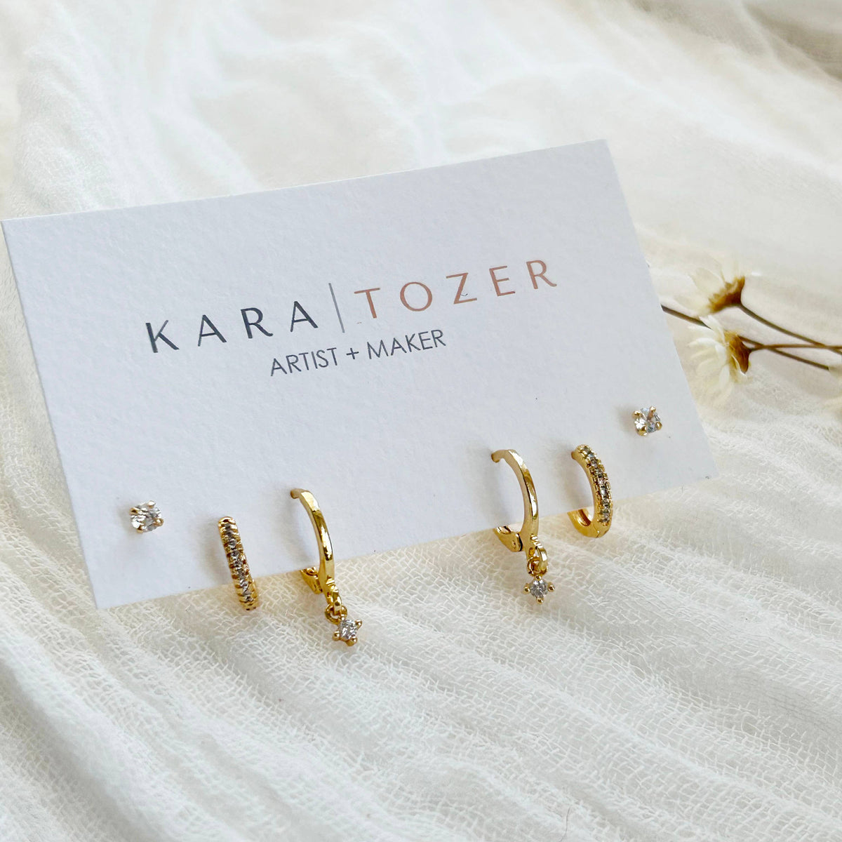 KARA | TOZER - Triple Hoop/Stud Stacking Set #1