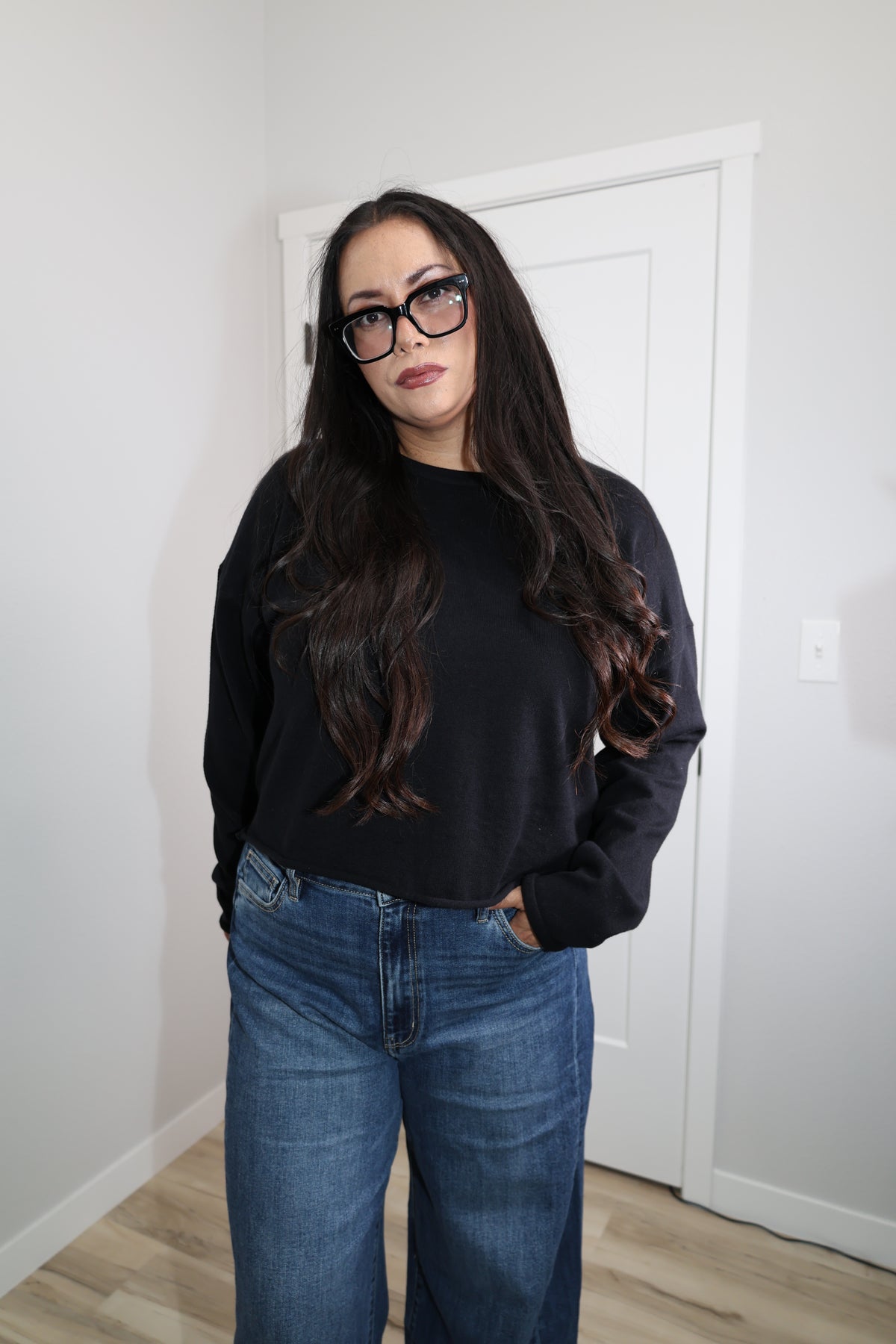 In My Element essential long sleeve rolled hem top