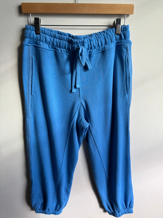 Rae Mode - Aqua French Terry Cropped Jogger Pants w/ Pockets