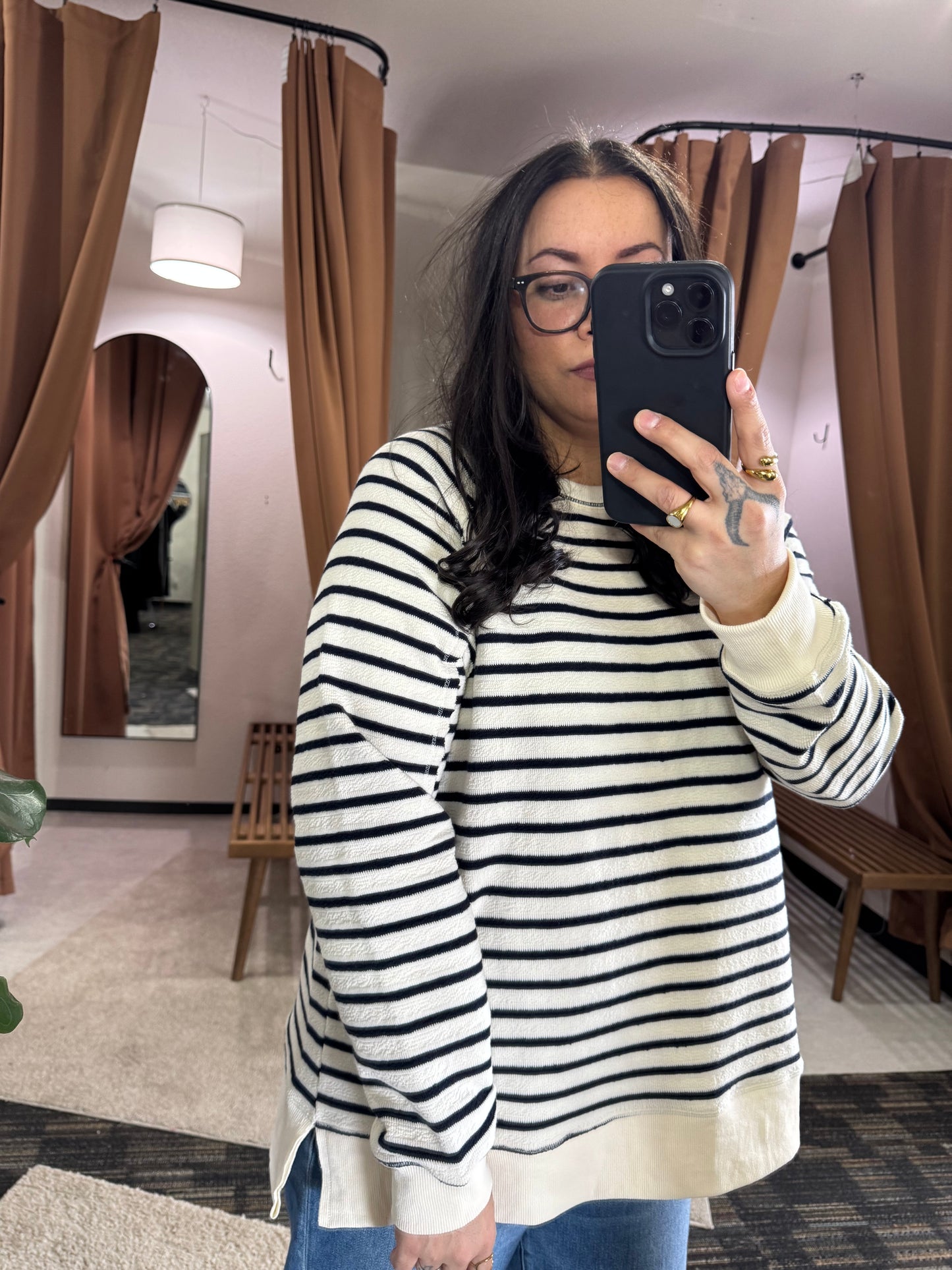 Wishlist Apparel - OVERSIZED STRIPED KNIT TOP